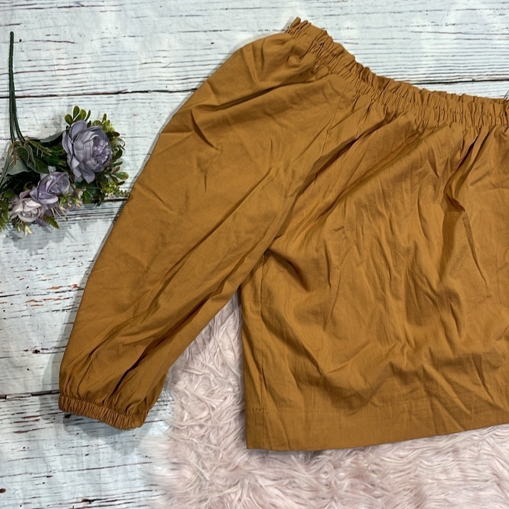 NWT Evereve Shane One Shoulder Top - Burnt Gold - Picture 7 of 8